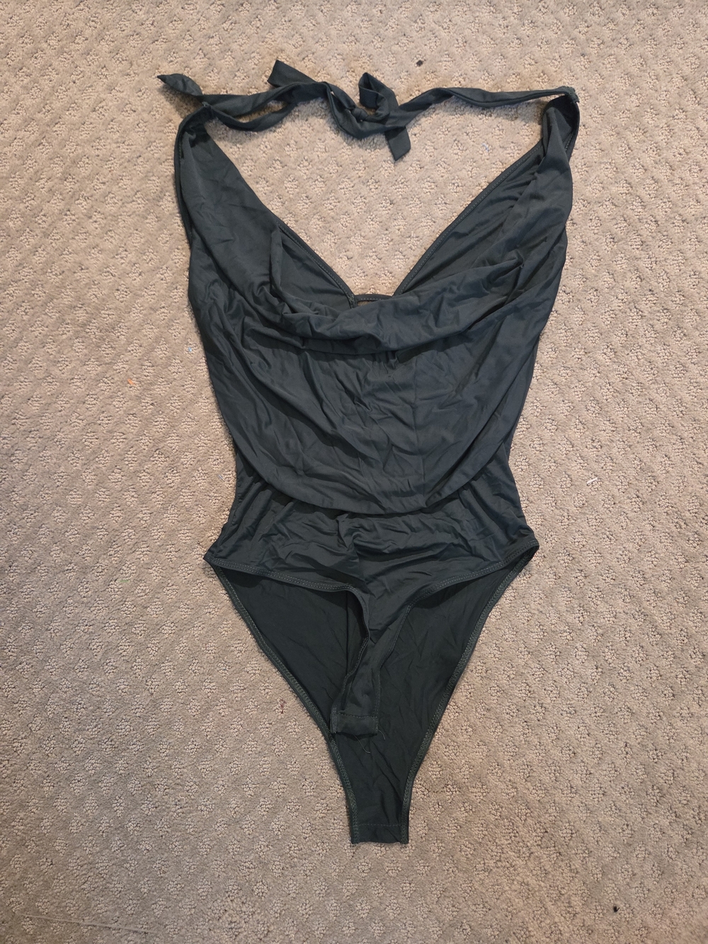 SHEIN Dark Green Halter Bodysuit